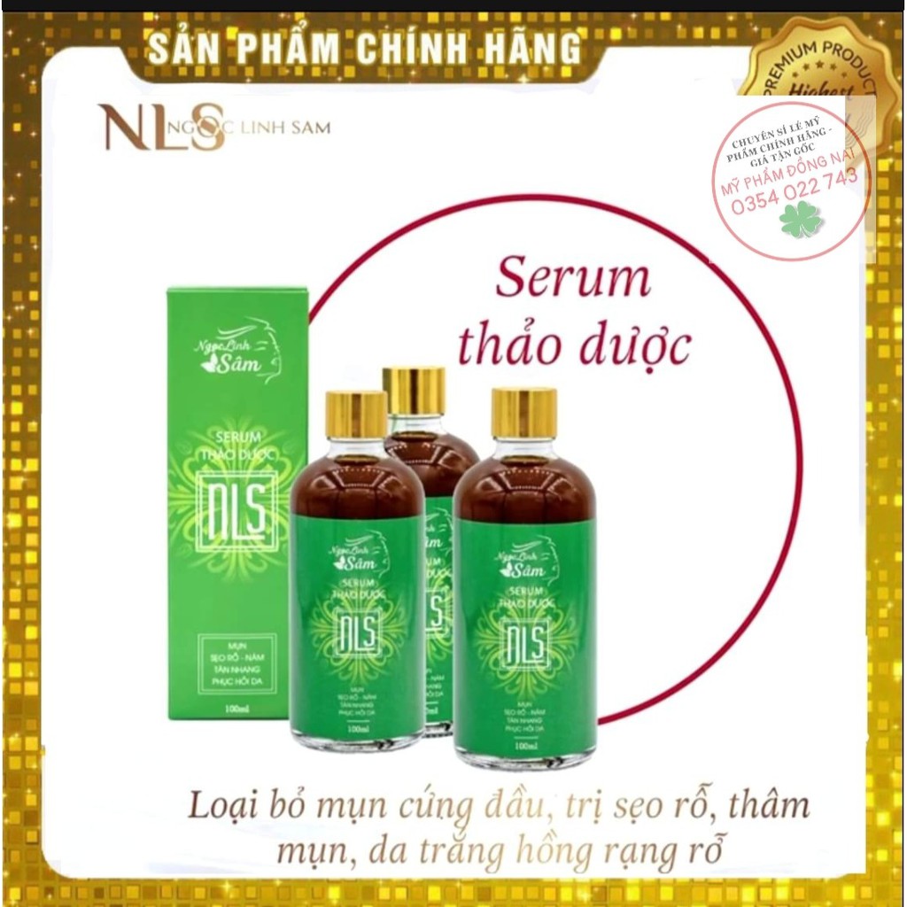 Serum thảo dược Ngọc Linh Sâm sạch mụn trắng hồng da