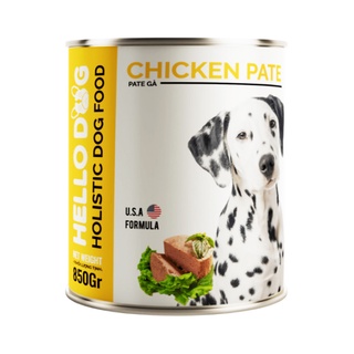 Pate cho chó lon Hello dog thịt gà 850g