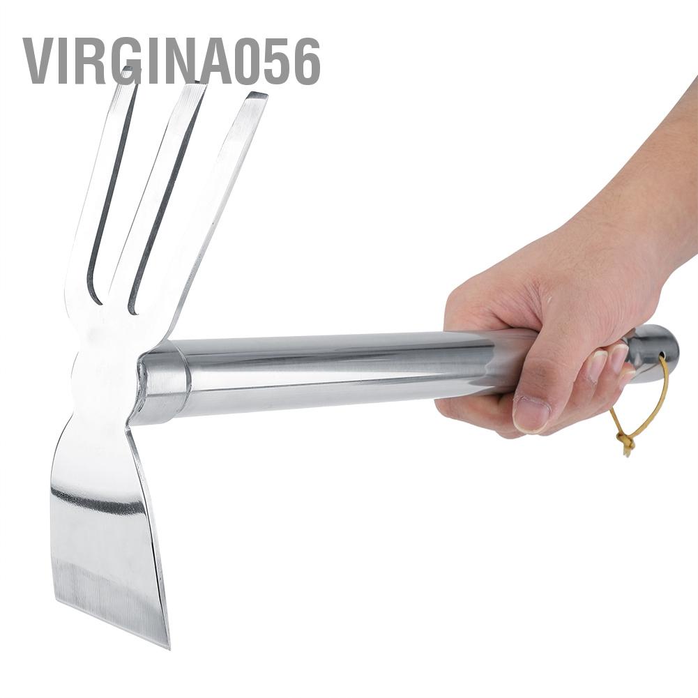 Virgina056 Steel Mini Rake Rubber Handle Short Claw Cultivator Garden Tool Outdoor
