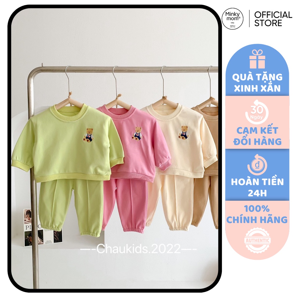 Set Bộ Đồ Dài Tay Cho Bé Gái Bé Trai Cực Xinh, Bộ Quần Áo Thu Đông Cho Bé Co Giãn Vải Da Cá Phong Cách Hàn Quốc-CKTD23
