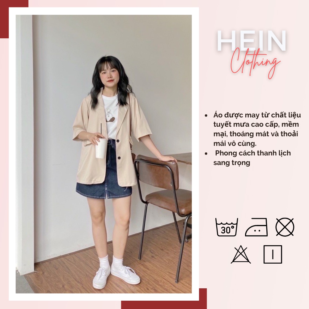 Áo khoác blazer nữ ngắn tay FREE SIZE Hàn Quốc cách điệu 2 cúc vạt 2 túi dán năng động, trẻ trung ms 079 | BigBuy360 - bigbuy360.vn