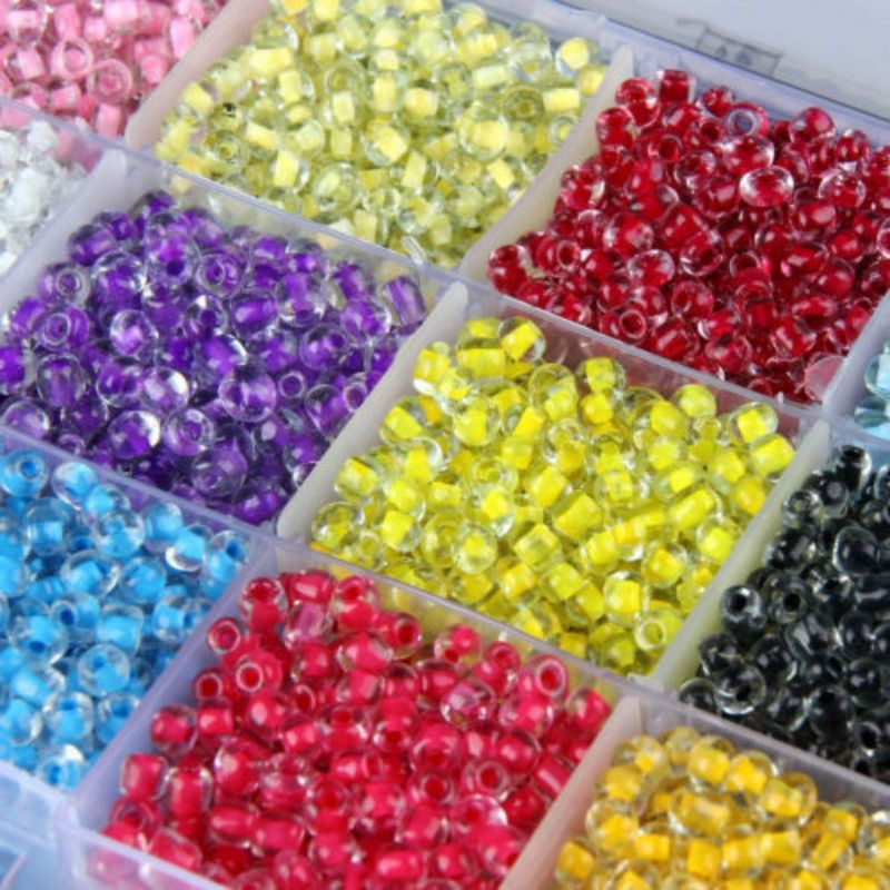 Sét 100 hạt pha lê mic nhiều màu 4x3mm dùng để mix trang sức nguyên liệu handmade