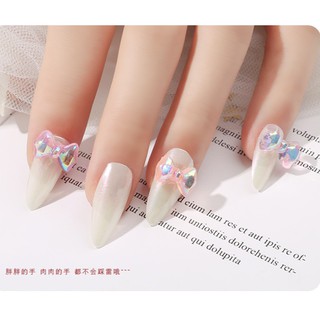Set 4 Charm nơ pha lê tráng gương đính móng NZ04
