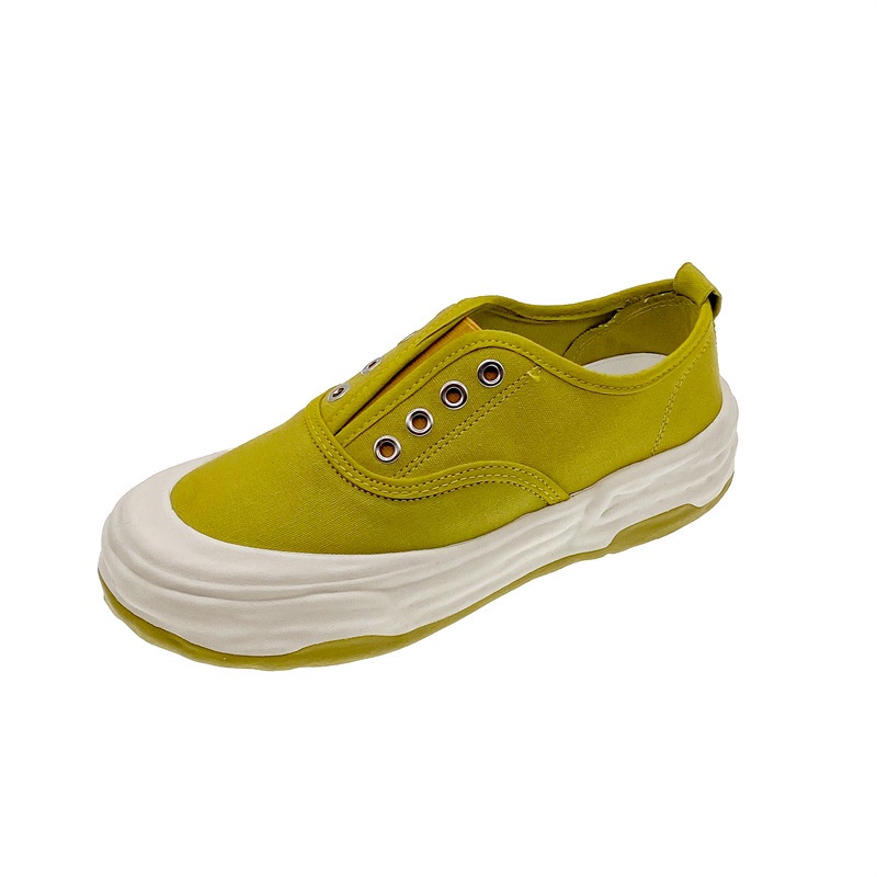 Giày canvas IELGY mũi tròn đế dày cột dây phong cách Hàn Quốc thời trang cho nữ