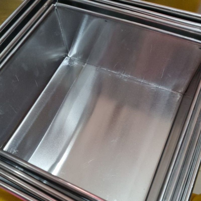 Tổng hợp Khuôn nhôm tròn cao, tim, vuông, sách nhôm đế liền làm rau câu