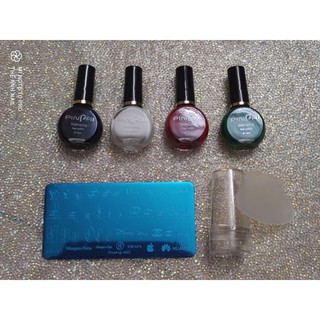 Combo bộ sơn in 3 món :1khuôn in,1nước sơn,1con dấu in