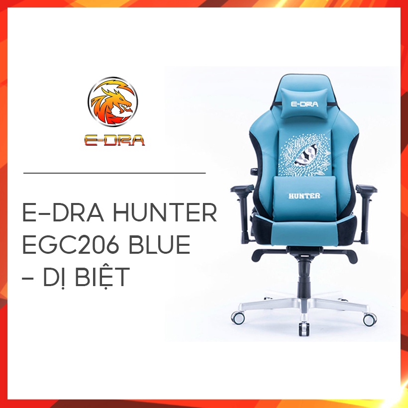 Ghế gaming E-Dra Hunter EGC206 Blue – Dị biệt (Hàng chính hãng)