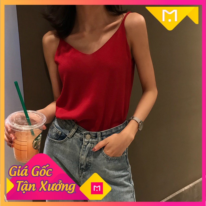 [Mã EMMA10K Giảm 10k cho đơn hàng từ 199k]- Áo Thun Hai Dây Vải Dệt Kim Phong Cách Hàn Quốc Xuân Hè 2021 HH033 | BigBuy360 - bigbuy360.vn