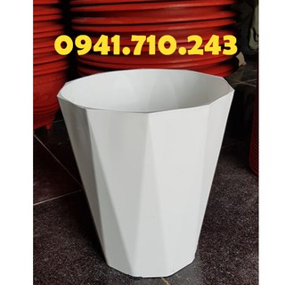 Combo 5 chậu nhựa trắng kim cương D = 30cm, cao 40cm - Shopchaucanh