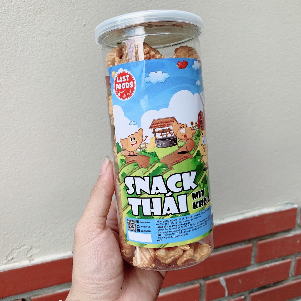 Snack mực Thái , mix khô gà 180g hũ pet tiện lợi,  ăn vặt LASTFOOD Hà Nội với đặc sản các vùng miền giá tốt