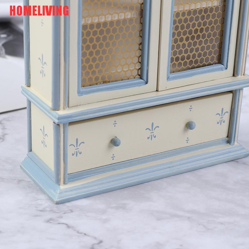 Mô Hình Tủ Chén Màu Trắng Tỉ Lệ 1: 12 Trang Trí Nhà Búp Bê