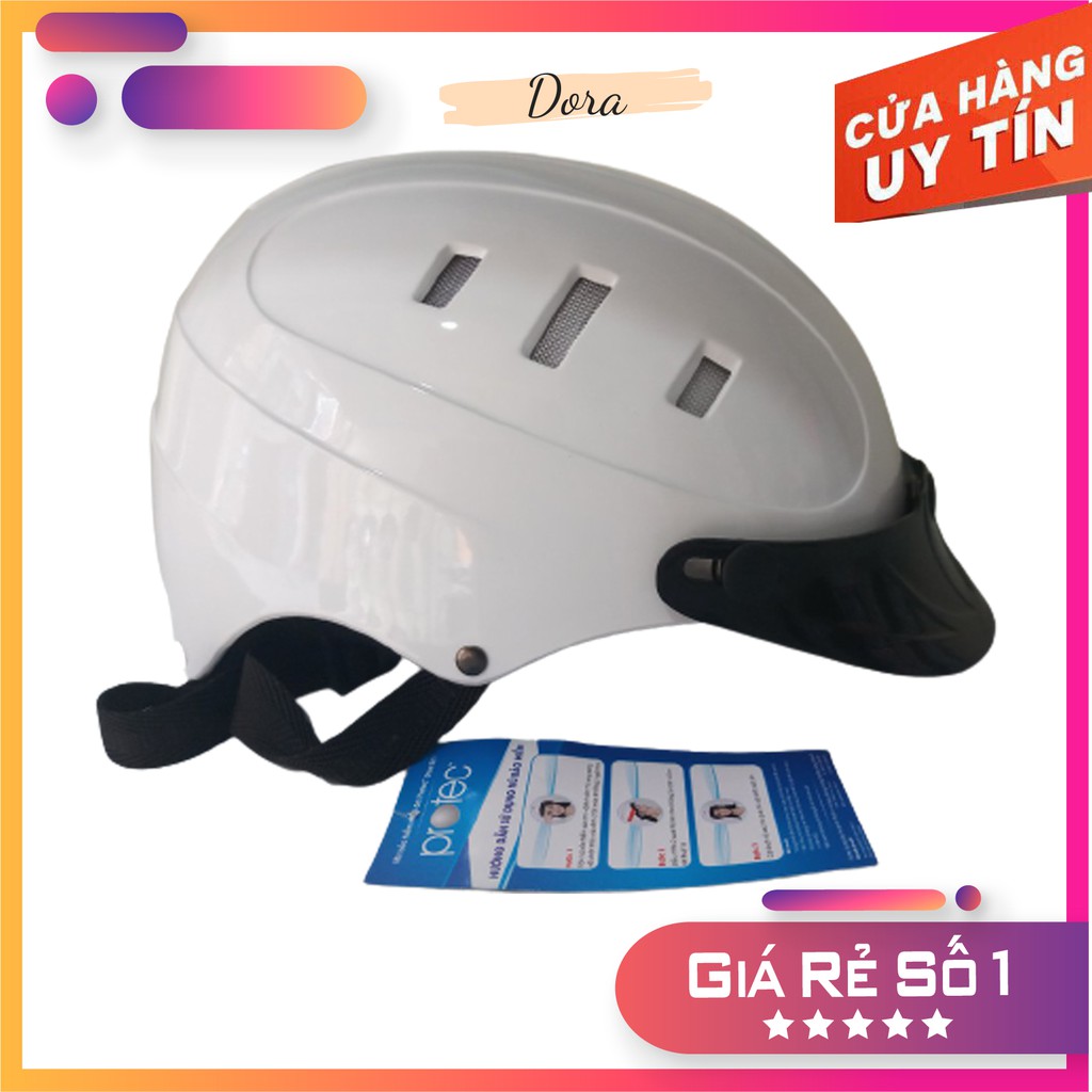 Mũ Bảo Hiểm Protec Size 56,5cm Trọng Lượng 440g Màu Trắng Dành Cho Người Đi Mô Tô Xe Máy