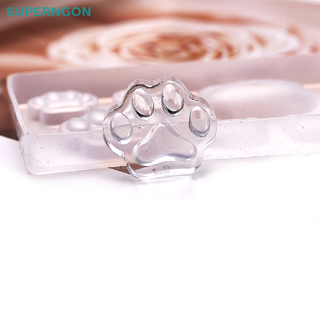 Khuôn Làm Móc Khóa Hình Dấu Chân Mèo Bằng Epoxy Diy