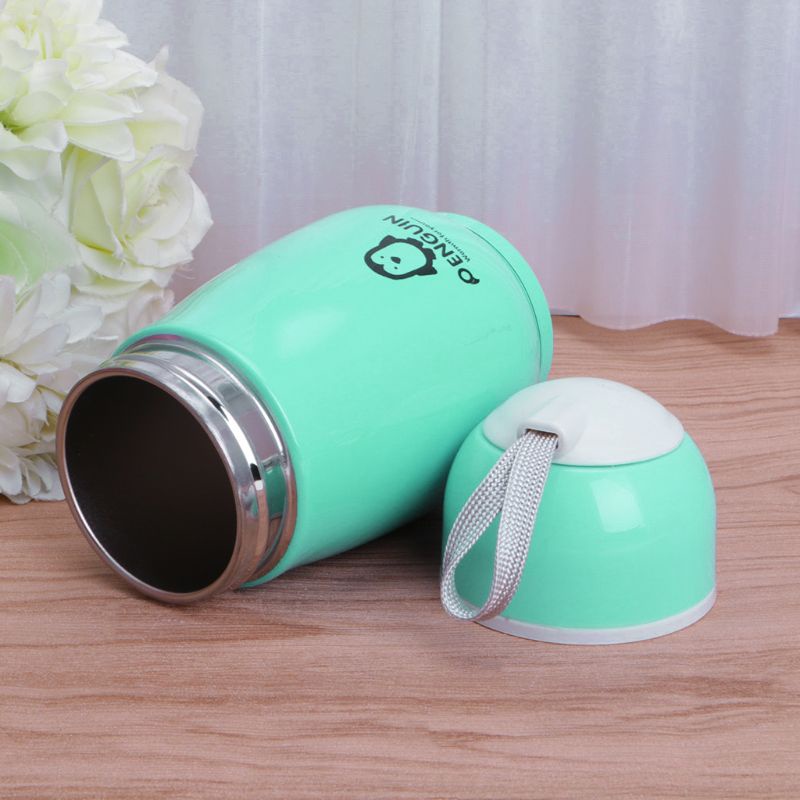 1 Bình Nước Giữ Nhiệt Hình Chim Cánh Cụt Đáng Yêu Bằng Thép Không Gỉ