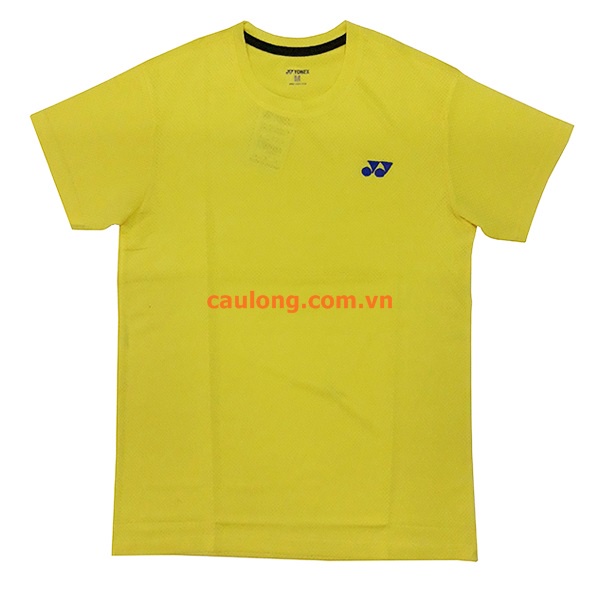 Áo Cầu Lông Nam Cổ Tròn Yonex Logo Màu Vàng