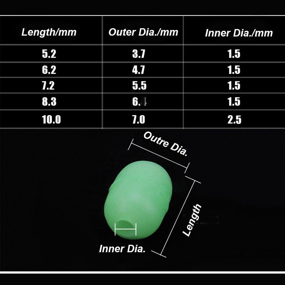 MUVAKO Bộ 100 Phao Nổi Câu Cá Bằng Nhựa Mềm Phát Sáng Ban Đêm