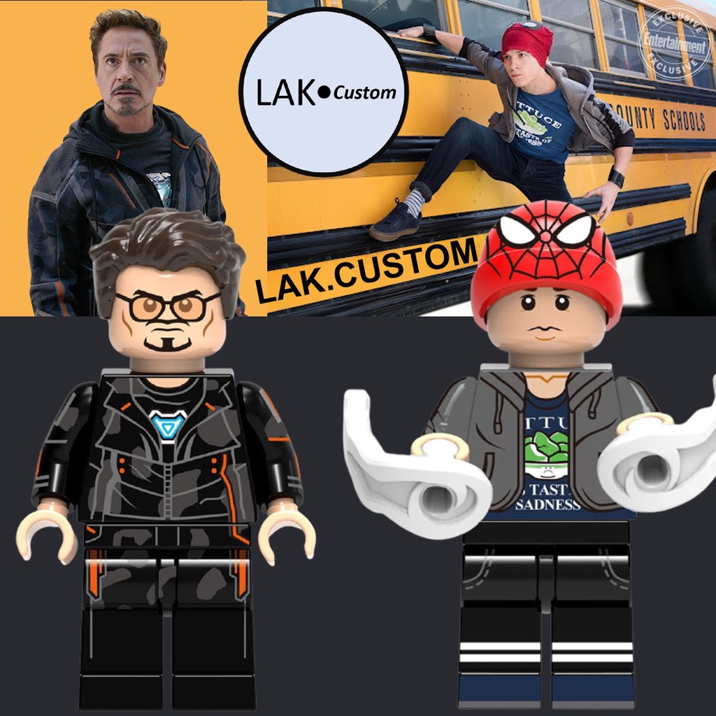 PETER PARKER BUS SUIT VÀ TONY STARK ( LEGO MARVEL )