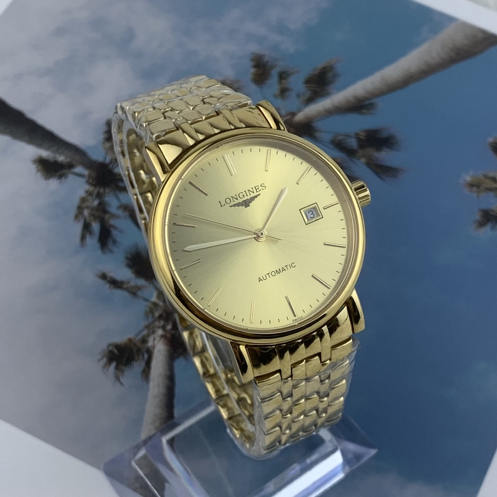 Đồng hồ Nam Long-ines Đồng hồ cơ máy nhật bản vàng GOLD size 39-40mm