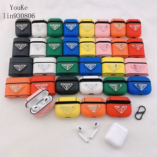 Prada PRADA Ốp Hộp Đựng Tai Nghe Nhét Tai Da Cứng Cho AirPods 1/2 Pro