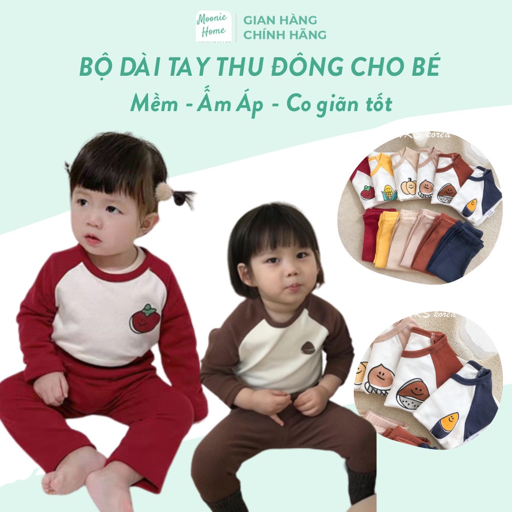 (6 màu) Bộ Dài Tay Thu Đông Cho Bé Trai/Gái Chất Cotton Mềm Mịn Mã BN - 07(Ảnh thật)