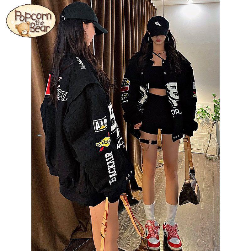 Áo Khoác Dáng Rộng Thêu Họa Tiết Kiểu Retro Mỹ 2022 Cá Tính Cho Nam Và Nữ