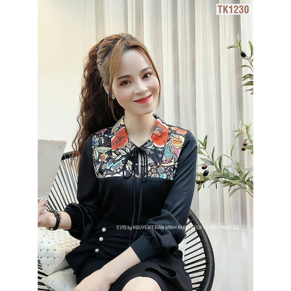 ÁO SƠ MI CÔNG SỞ LỤA HOẠ TIẾT PHỐI MÀU