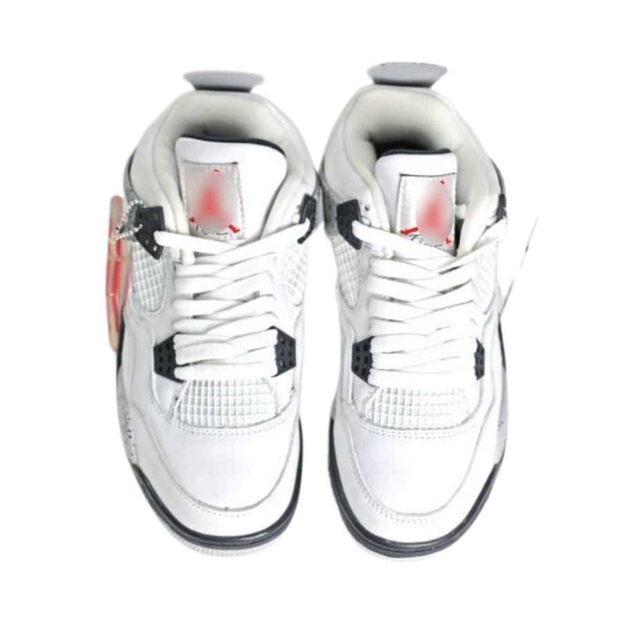 Giày thể thao cổ cao Jordan 4 nam nữ màu xám trắng, Giày bóng rổ đẹp giá rẻ, Sneaker cao cổ retro white