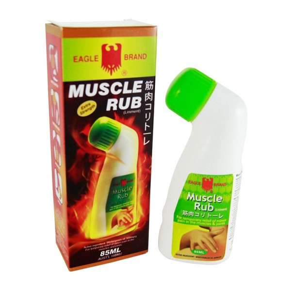 Dầu Nóng Xoa Bóp Con Ó EAGLE BRAND MUSCLE RUB Singapor Dạng Lăn Chai 85ml