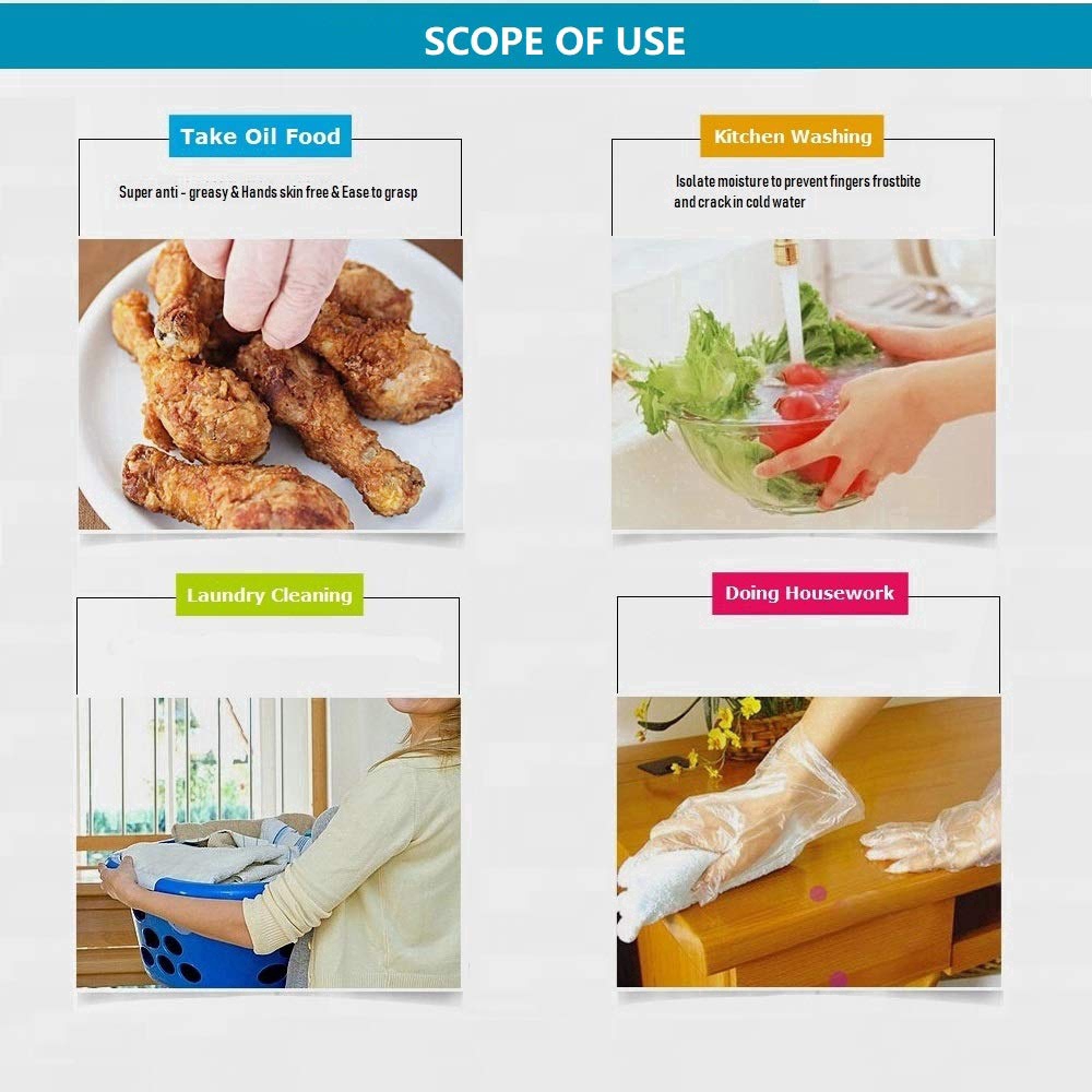 Găng Tay Dùng Một Lần Bằng Chất Liệu Nhựa Trong Suốt Cho Nấu Ăn