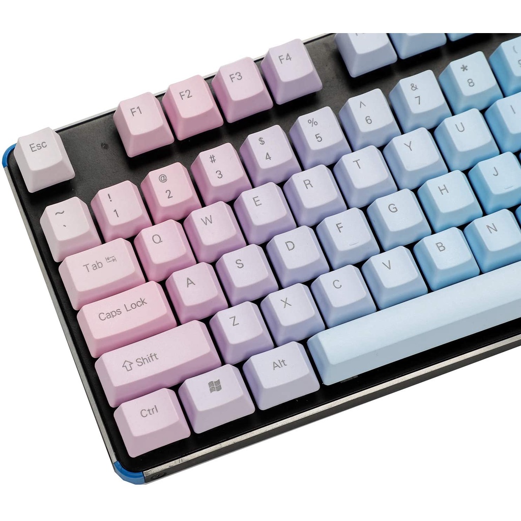 YMDK Sunset Gradient OEM Profile 104 87 61 Key Dyed PBT Keyset for Cherry MX Mechanical Keyboard, 87 Blank （this is the keycap）