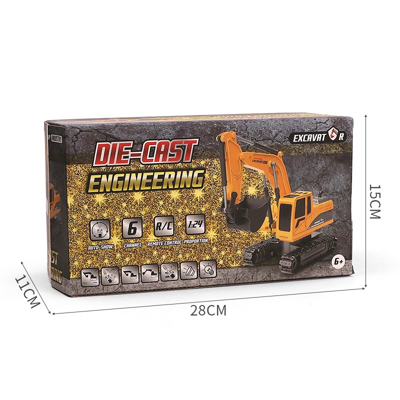 Máy Xúc điều khiển từ xa 5 hướng và 8 hướng hợp kim mô phỏng như thật 100%cho bé thêm năng động