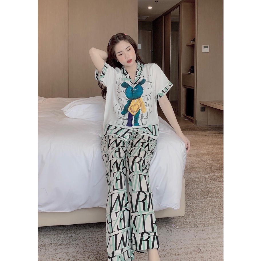 Đồ ngủ nữ, bộ pijama nữ in 5D đẹp,lụa mago mềm mịn ,mặc mát, freesize <60kg .