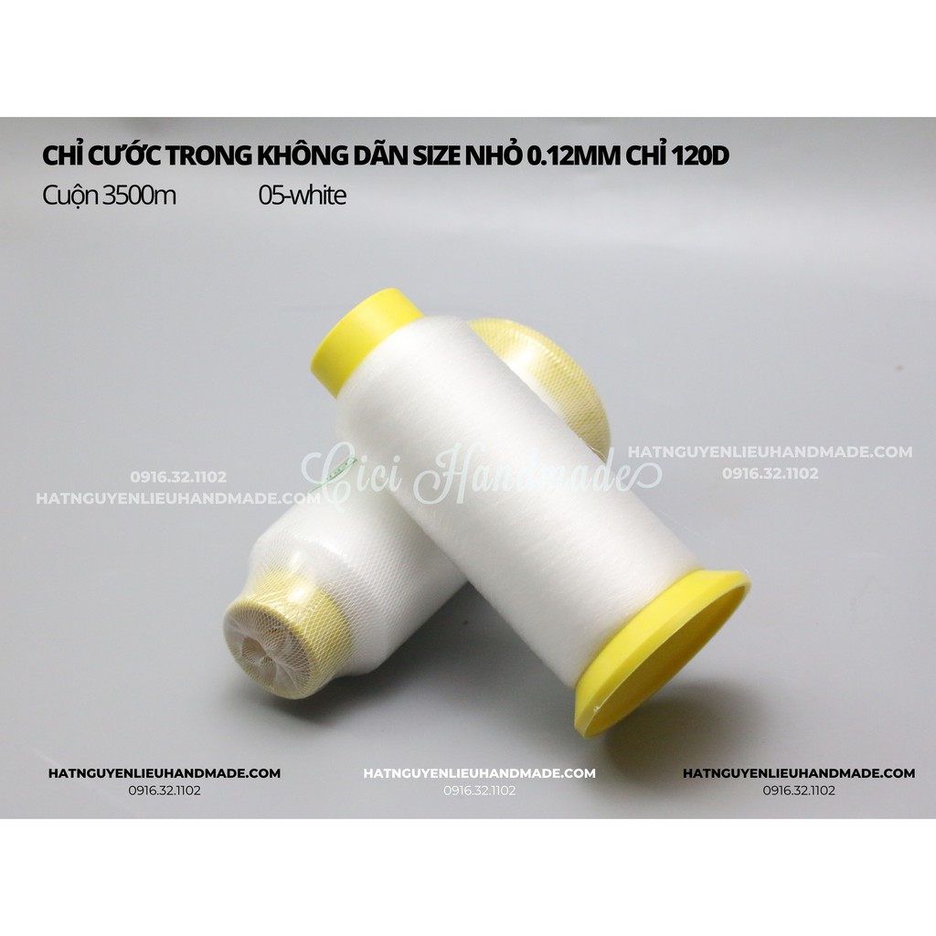 Cuộn to Chỉ may cước trong, mảnh không dãn size 0.12mm chỉ cước 120D - chuyên may, đính váy đá, cườm, thêu