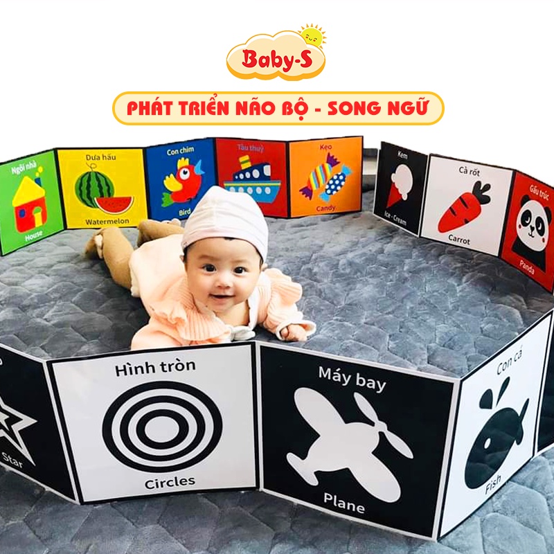 Thẻ kích thích thị giác cho trẻ sơ sinh, Đồ chơi cho bé sơ sinh giúp bé phát triển giác quan và não bộ Baby-S – SDC063