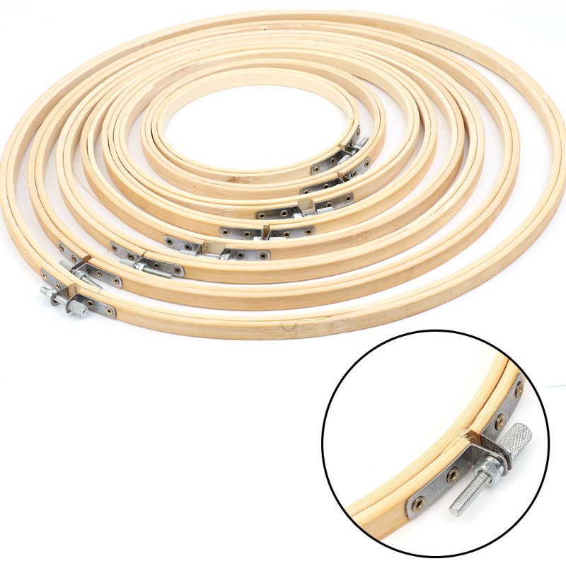 Khung Thêu Hình Tròn Bằng Tre 13-34cm DIY