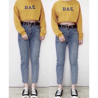 🔥Áo Thun CropTop Vàng BAE