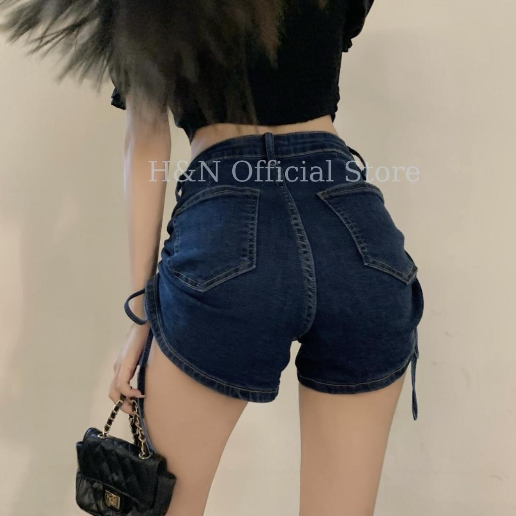 Quần đùi jean nữ lưng cao quần short jean nữ rút dây dáng ôm nâng mông HN Clothing Q13 | WebRaoVat - webraovat.net.vn