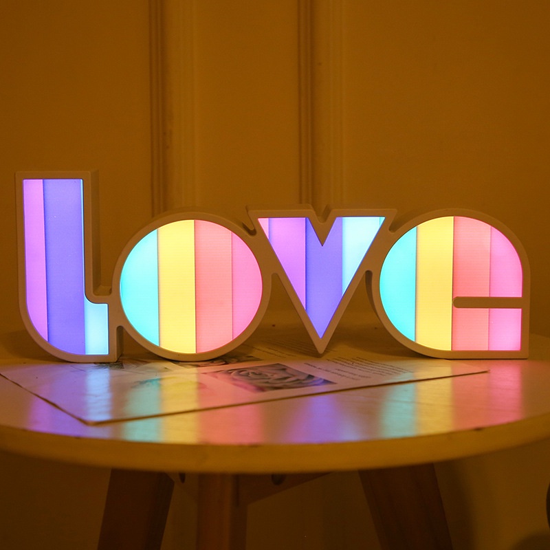 Đèn Để Bàn USB Chữ LOVE trang trí set up phòng con gái, bàn làm việc, chơi game, đèn ngủ, cầu hôn siêu đẹp.