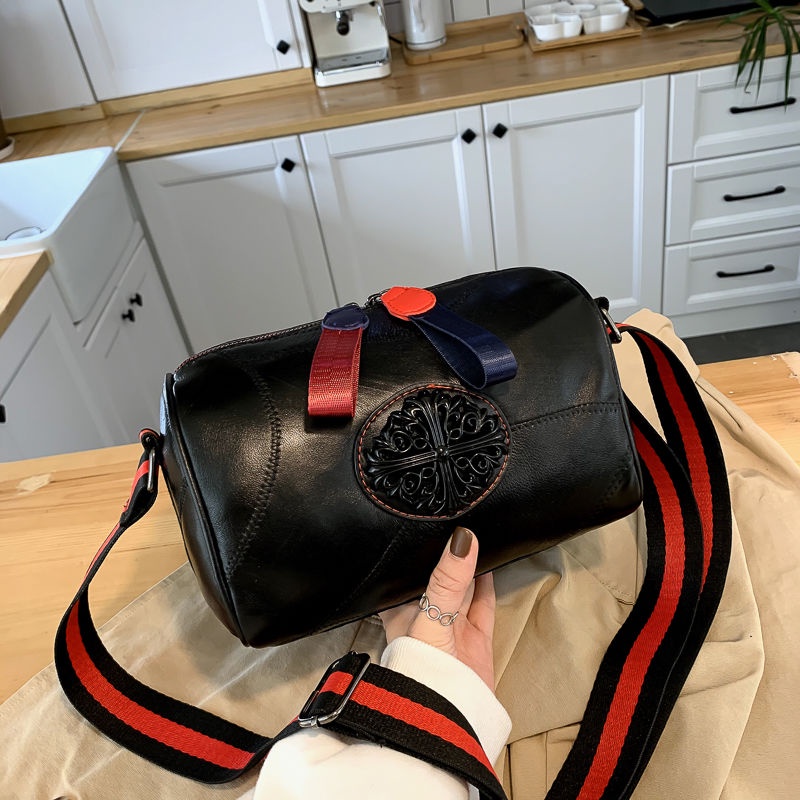 [Luo Nimei Authentic] Túi Đeo Chéo Da Cừu Mềm Sức Chứa Lớn Phong Cách Hàn Quốc Thời Trang Thu Đông Tre