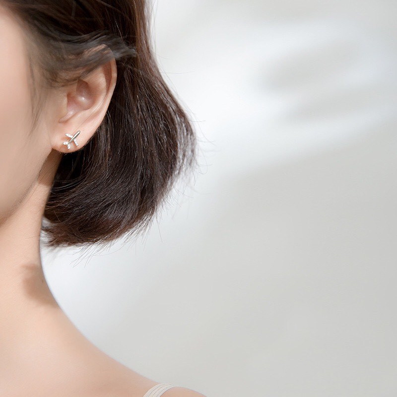 Bông Tai Nữ Bạc 925 Cao Cấp ERASHOP 075505 - Máy Bay Siêu Dễ Thương, Đơn Giản, Đeo Hằng Ngày, Đi Học, Đi Chơi, Rẻ Đẹp