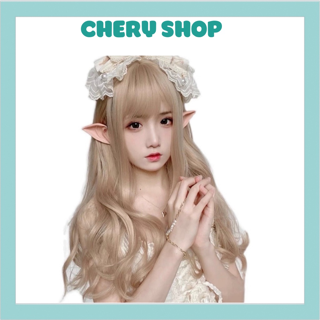 Tóc giả nữ nguyên đầu xoăn sóng vàng tây siêu hot hit hiện nay mã 8136