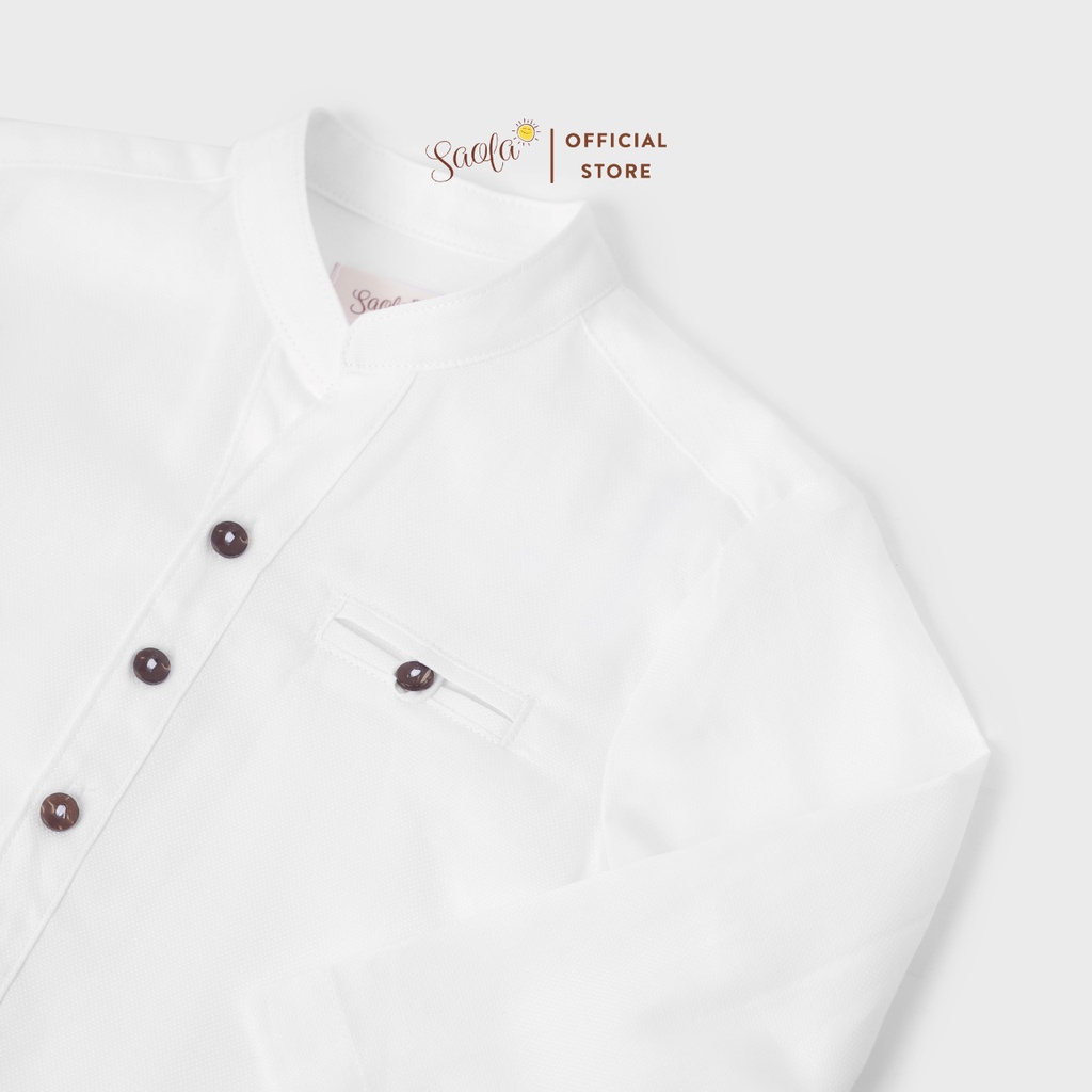 Áo Sơ Mi Bé Trai Cổ Trụ Phong Cách Hàn Quốc Dễ Thương - MELIS SHIRT - TOC010 - SAOLA KIDS CLOTHING