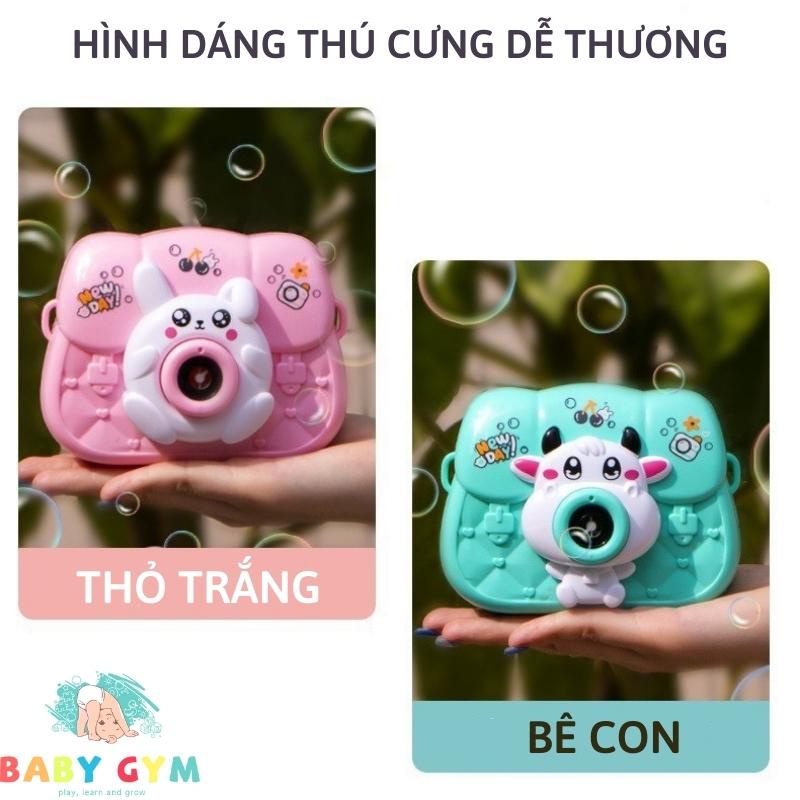Máy ảnh bắn bong bong bóng hình túi xách động vật tặng kèm 3 pin AA, Máy thổi bong bóng tự động dễ thương BABYGYM