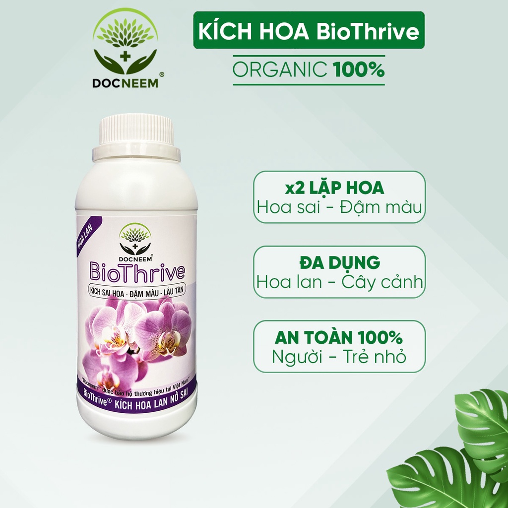 Phân bón kích hoa Biothrive 500ml, sai hoa, đậm màu, lâu tàn, chuyên dùng để kích hoa lan, cây cảnh, chính hãng DOCNEEM