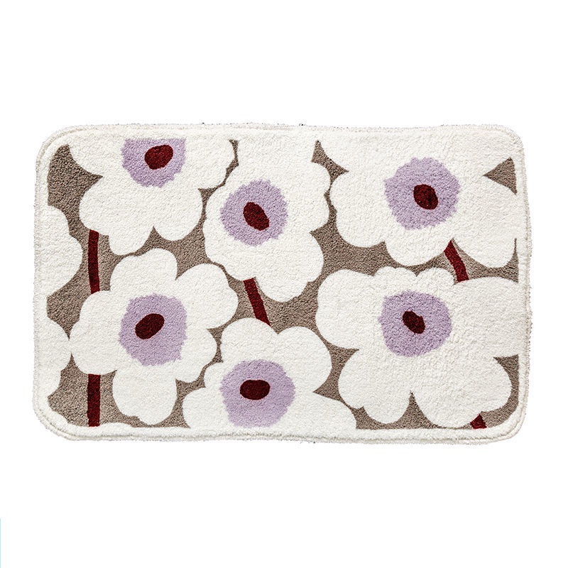 Thảm Chùi Chân Chống Trượt Thấm Hút Tốt In Họa Tiết Hoa Xinh Xắn Trang Trí Nhà Cửa
