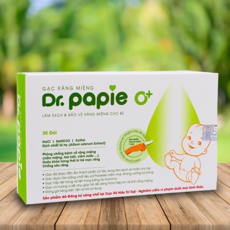 Rơ lưỡi Dr Papie vệ sinh răng miệng cho bé hộp 30 gói