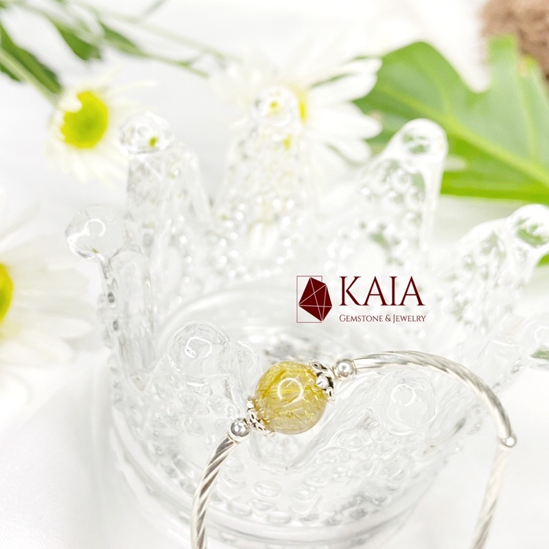 Vòng tay phong thủy Tóc và.ng chiêu tài lộc basic cho người mệnh thổ, mệnh Kim - KAIA