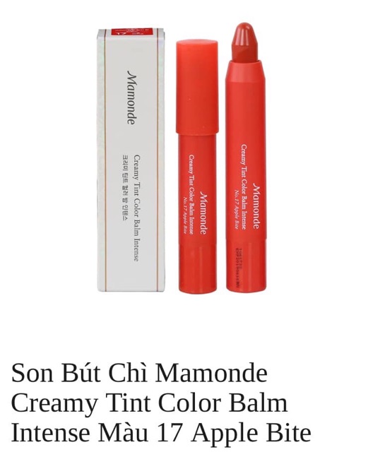 Son Bút Chì Mamonde Creamy Tint Color Balm Intense Màu 17 Apple Bite