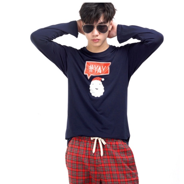 Áo phông nam SAYME dài tay thu đông vải cotton mềm mịn ấm áp MBTS0030