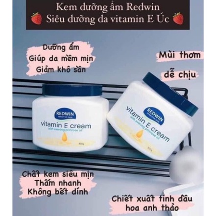 Kem Dưỡng Da RedWin Vitamin E Cream Hộp 300gr Dưỡng Trắng Da Body Cấp Ẩm Cho Da Chống Lão Hóa Chống Nắng Chính Hãng Úc